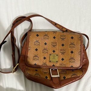 MCM Visetos Leather Crossbody Bag